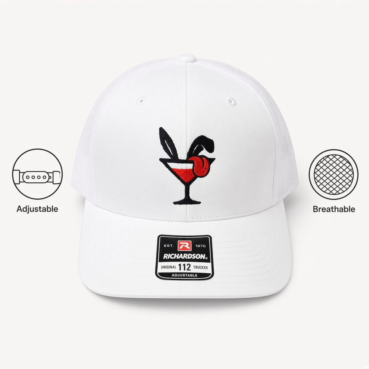 Hare of the Dog Trucker Hat, White on White
