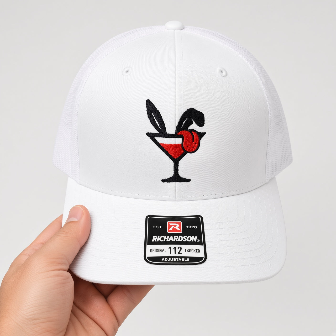 Hare of the Dog Trucker Hat, White on White