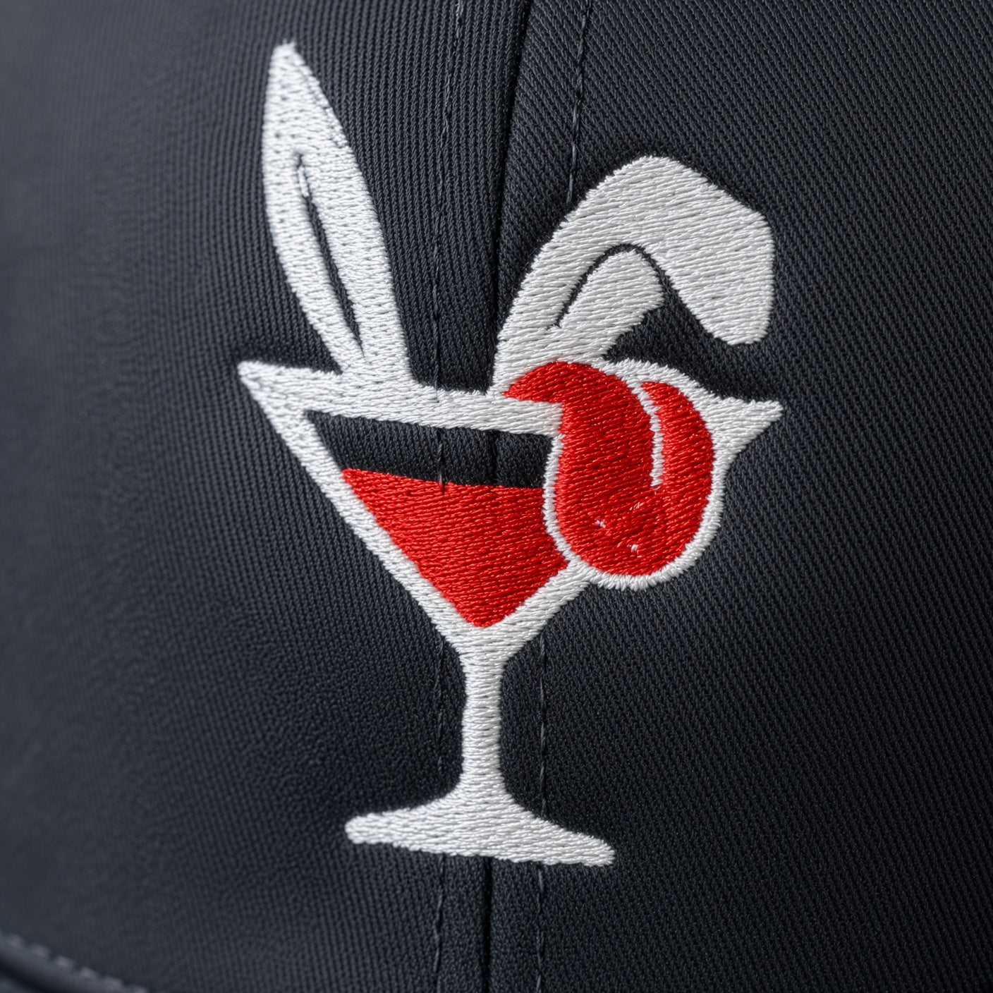 Hare of the Dog Trucker Hat, Black on Black