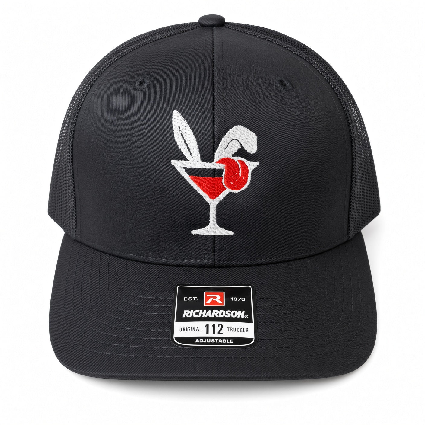 Hare of the Dog Trucker Hat, Black on Black