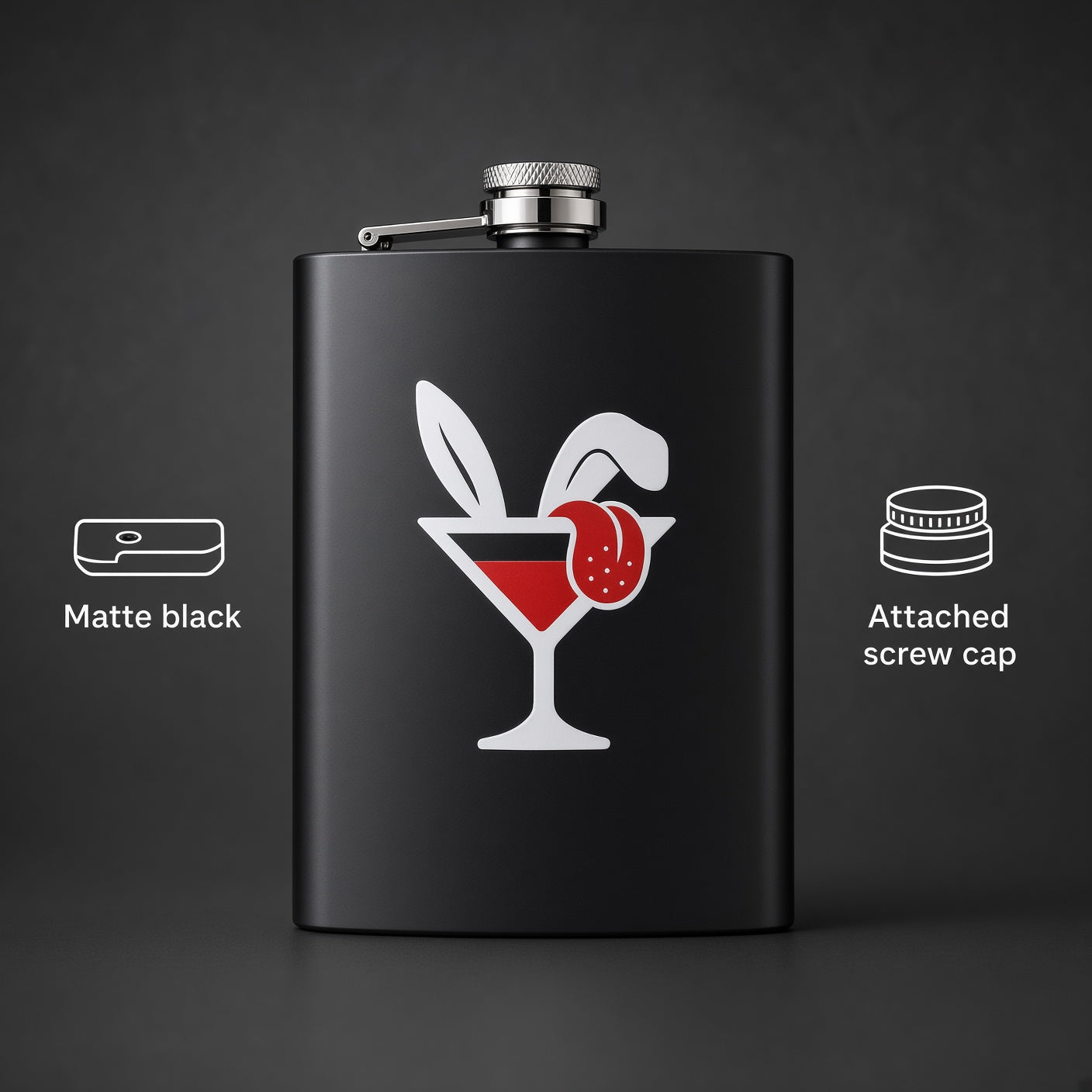The Morning after Legends Matte Black Flask